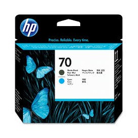 HP 70 C9404 Negro Mate y Cyan