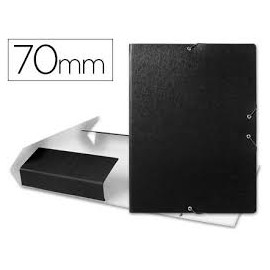 CARPETA PROYECTOS FOLIO LOMO 70MM CARTON GOFRADO NEGRA Cod 37348