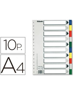 Separador Esselte plastico A-4 multitaladro juego de 10...